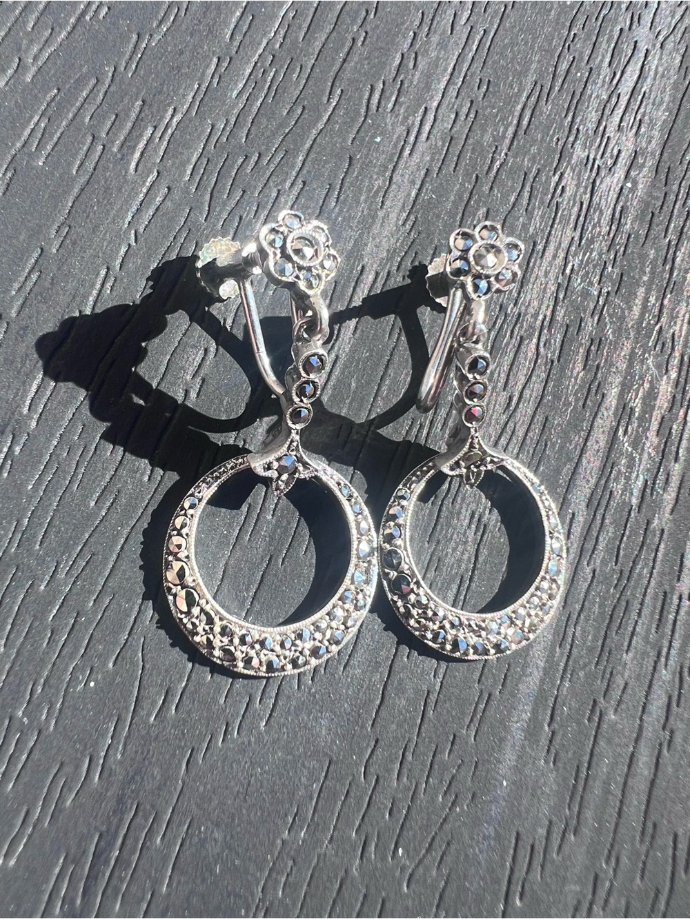 Vintage Art Deco Birks sterling silver earrings